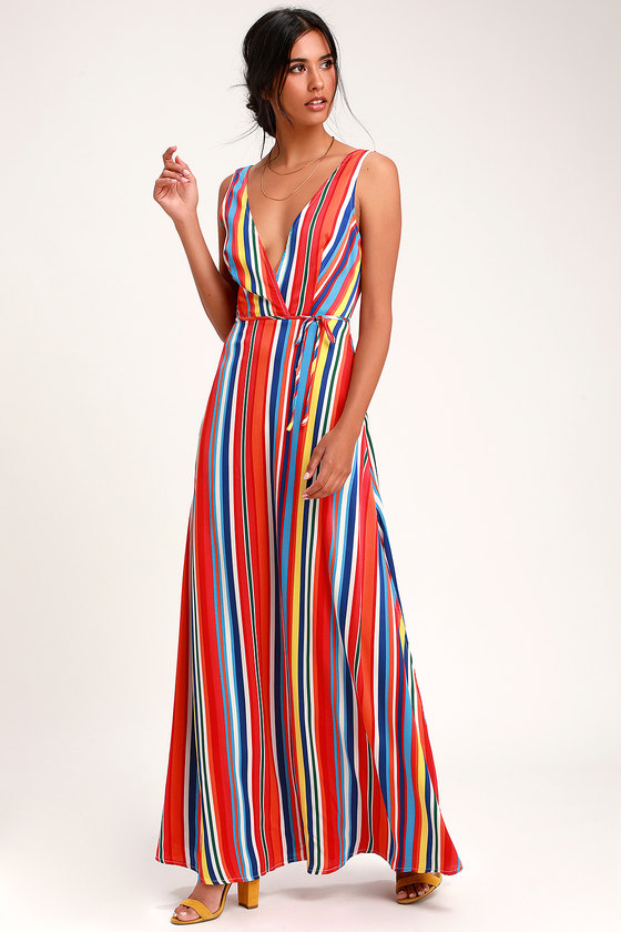 Stunning Rainbow Dress - Striped Dress ...